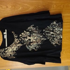 Chicos size 4 zenergy t-shirt with gold foil print